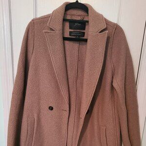 J. Crew Italian Boiled Wool Top Coat, Size 6, Camel